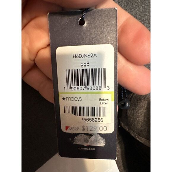 NWT Tommy Hilfiger Women's Gray Contrast-Trim Trench Jacket Blazer Size 4 - Picture 13 of 16